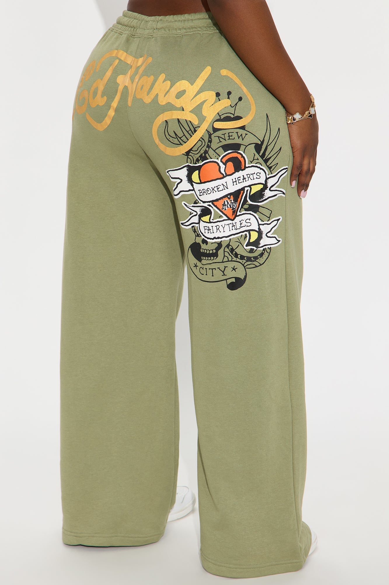 Ed Hardy Broken Hearts Pant - Sage