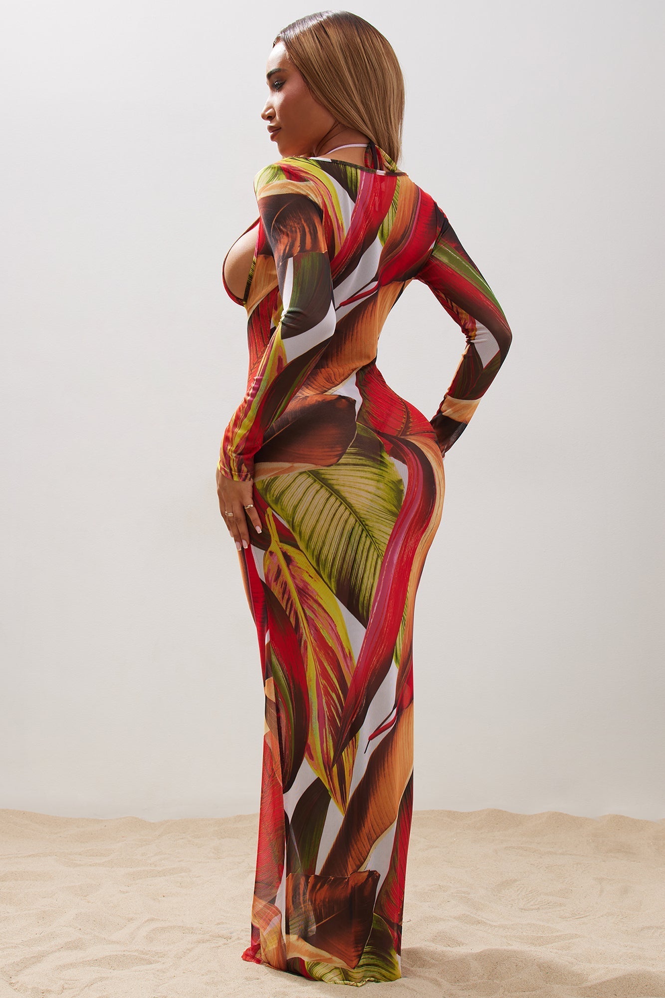 Summers In Tulum Mesh 3 Piece Sunsuit Set - Multi Color