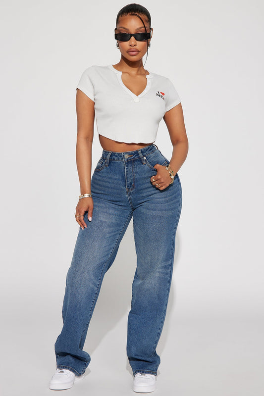 Left Him Speechless Straight Leg Jeans - Medium Wash