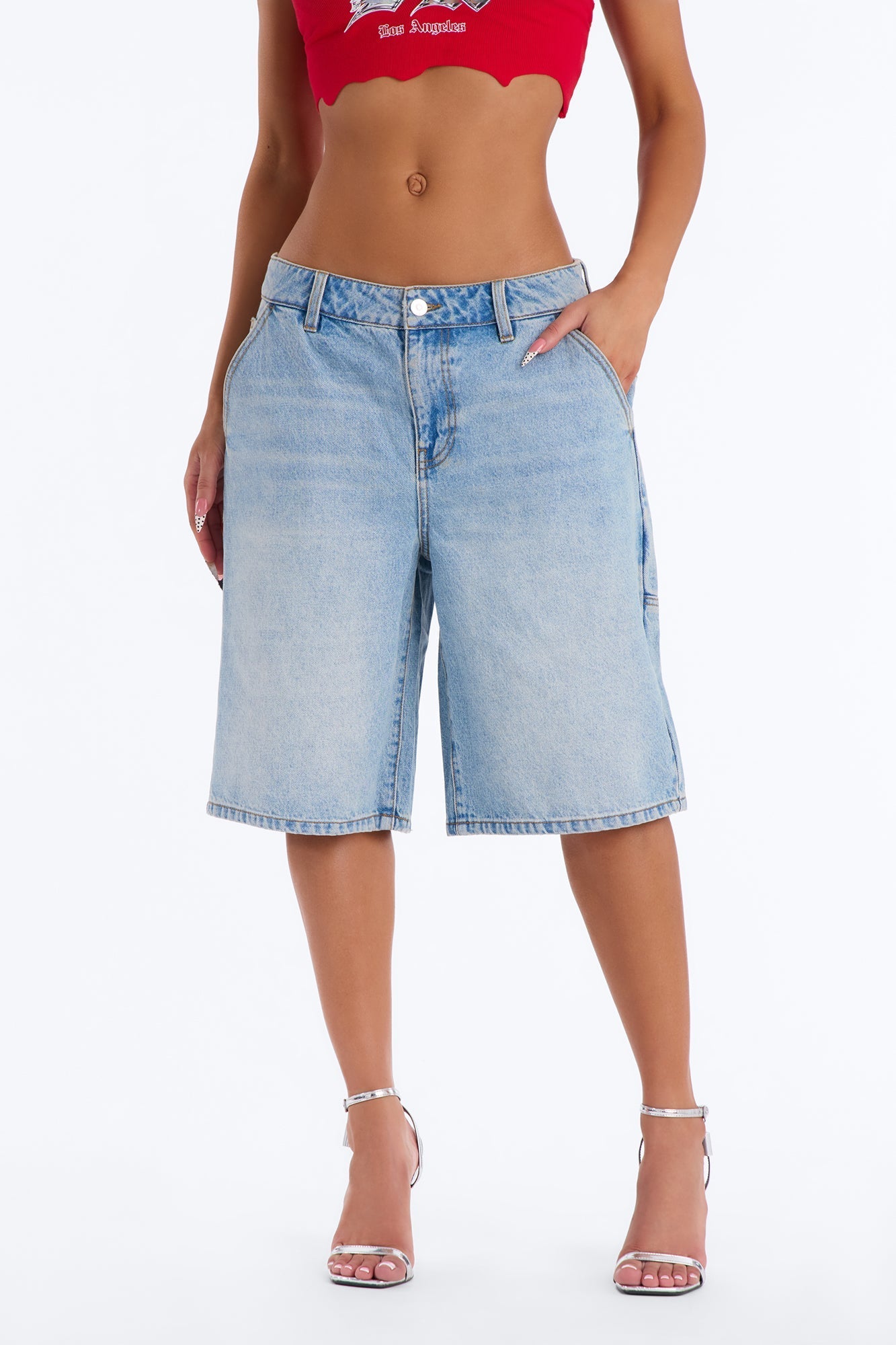 Kendale Non Stretch Denim Jorts - Light Wash