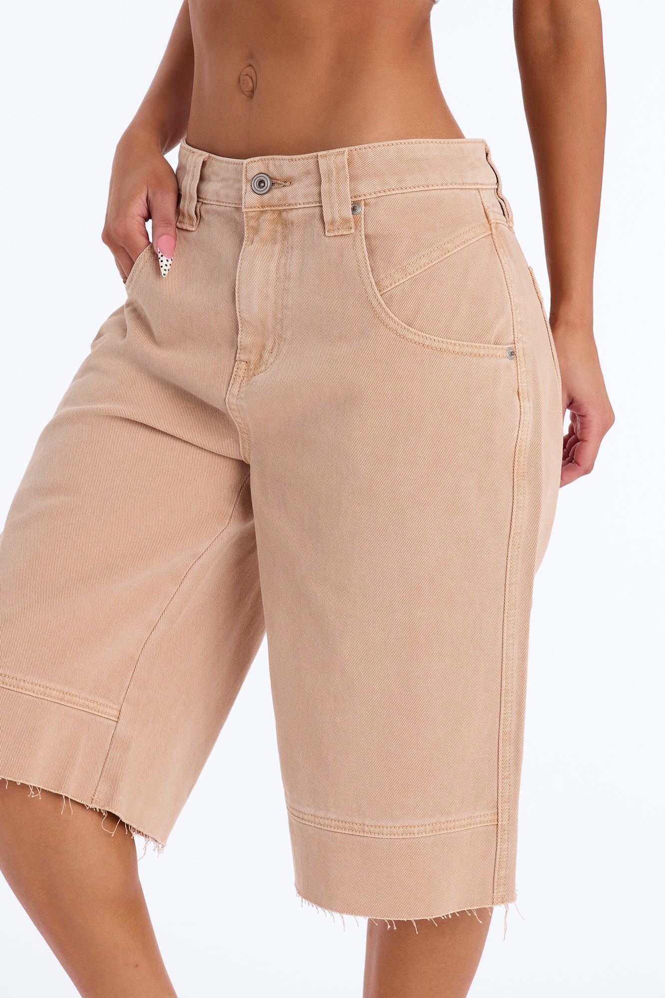 Monteverde Non Stretch Denim Jorts - Khaki
