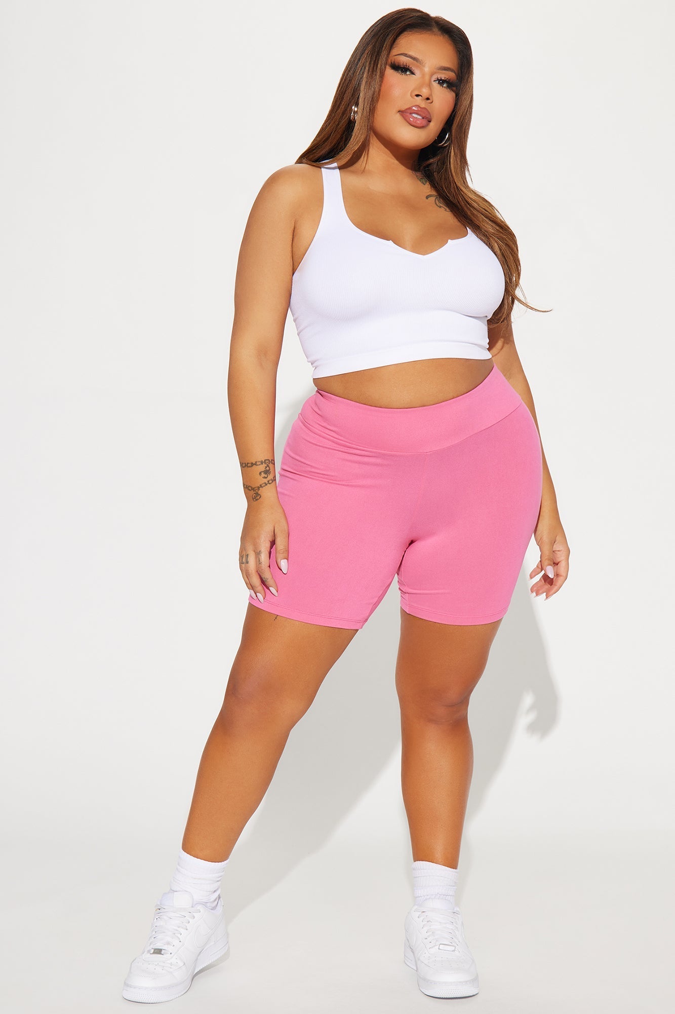 Out Of My League Biker Shorts - Fuchsia
