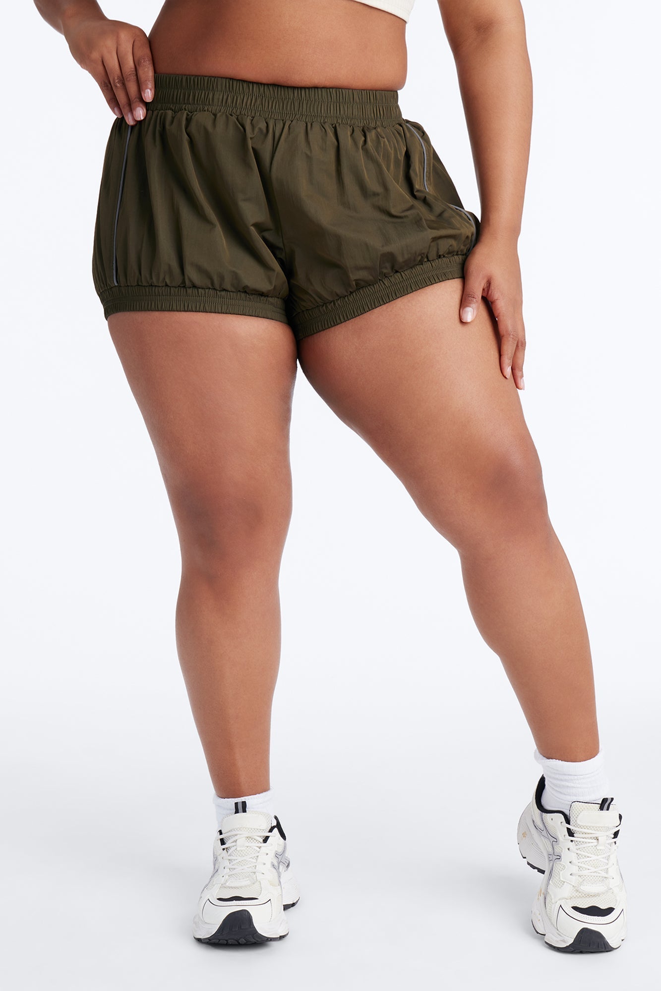 Make A Move Windbreaker Bloomer Shorts - Olive
