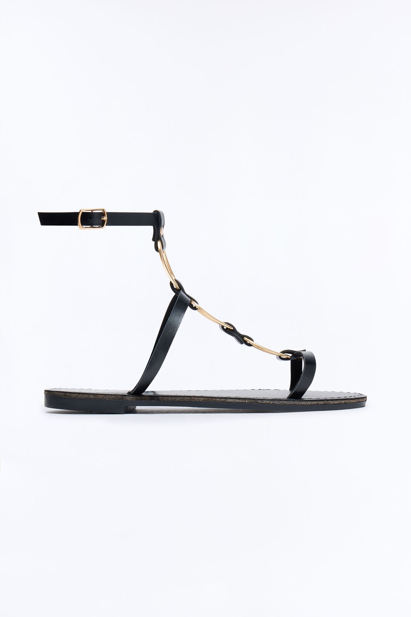 AJ Hardware Ankle Strap Sandals - Black