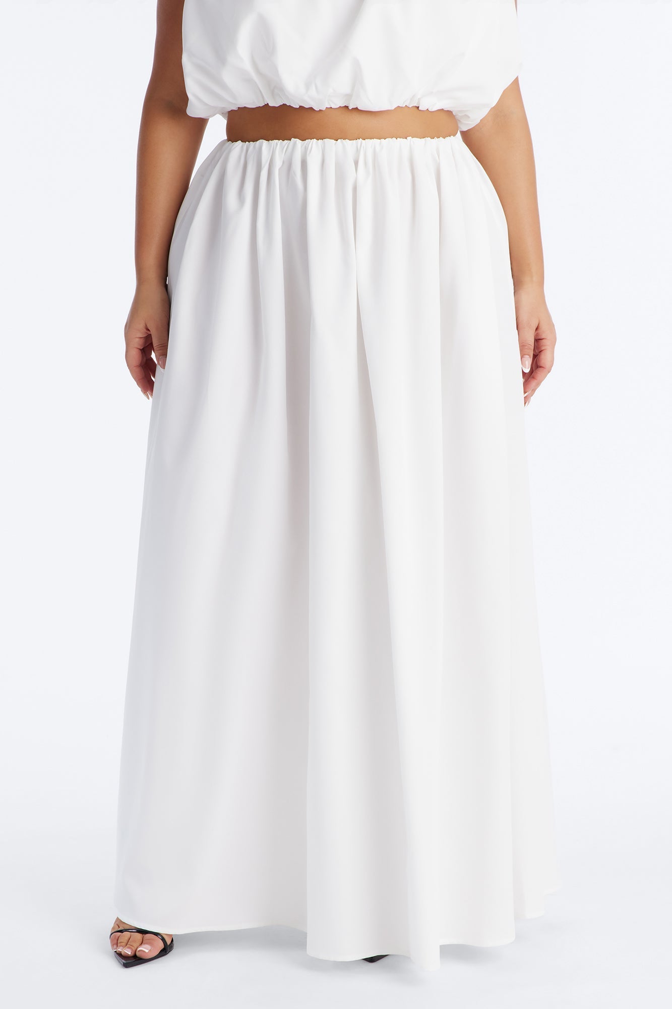 Willow Poplin Maxi Skirt - White