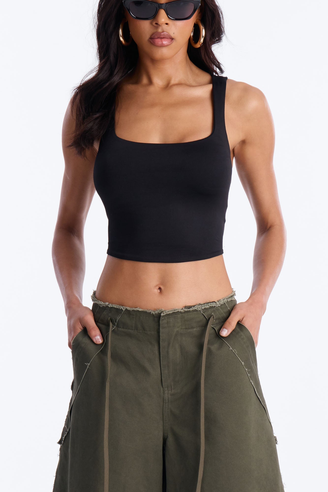 Frankie Distressed Low Rise Bermuda Short - Olive