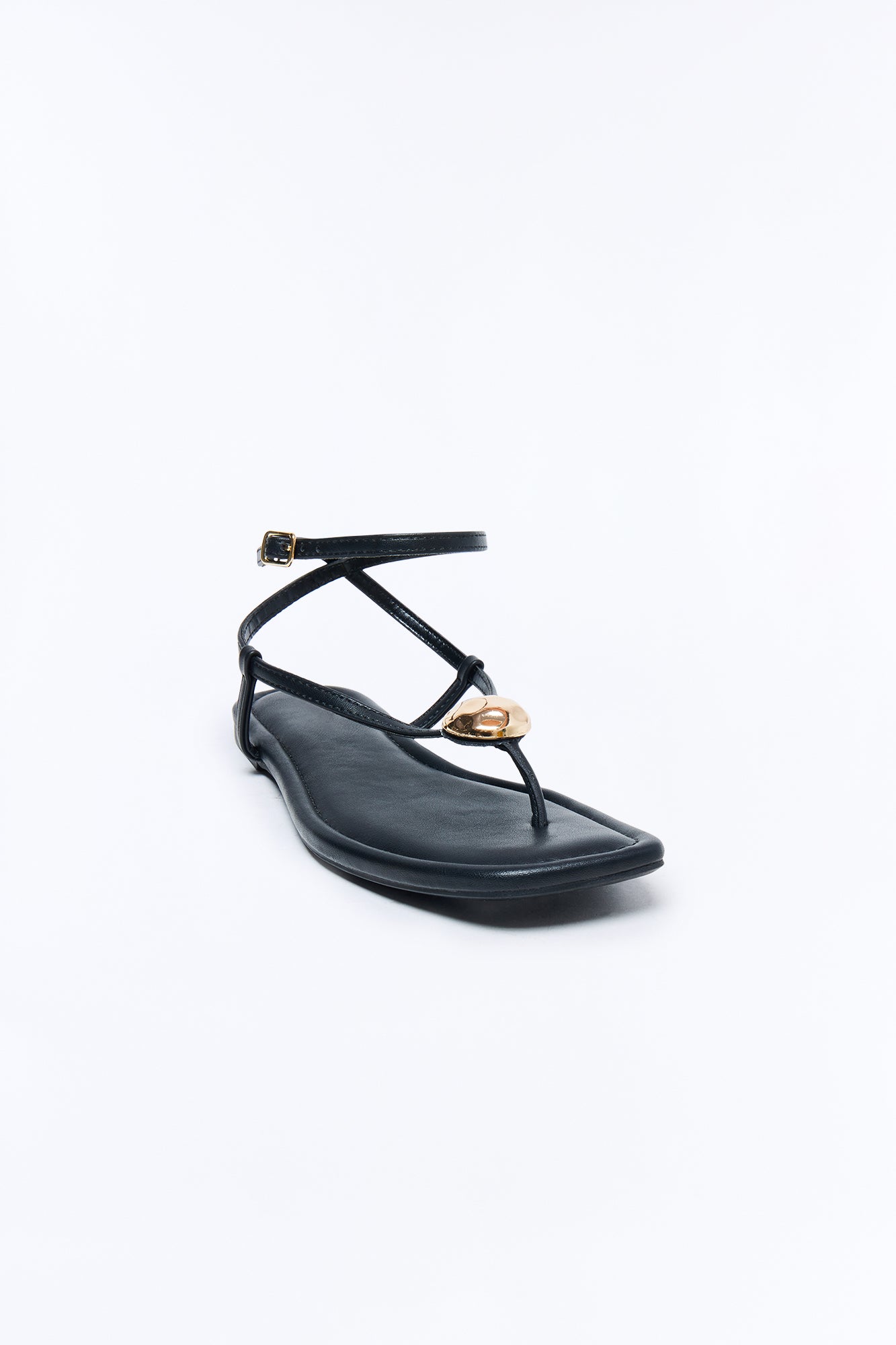 Amiah Ankle Strap Sandals - Black