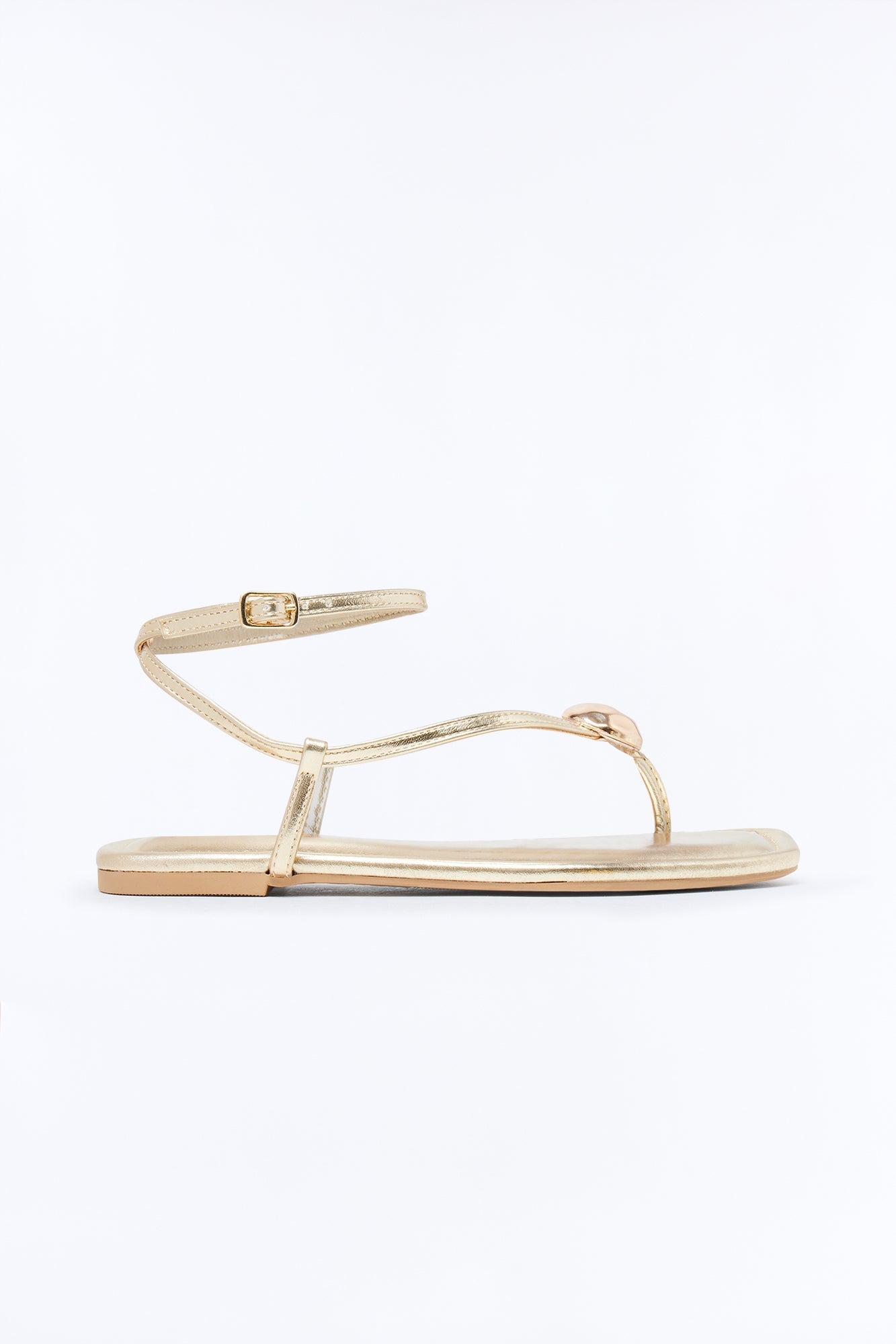 Amiah Ankle Strap Sandals - Gold