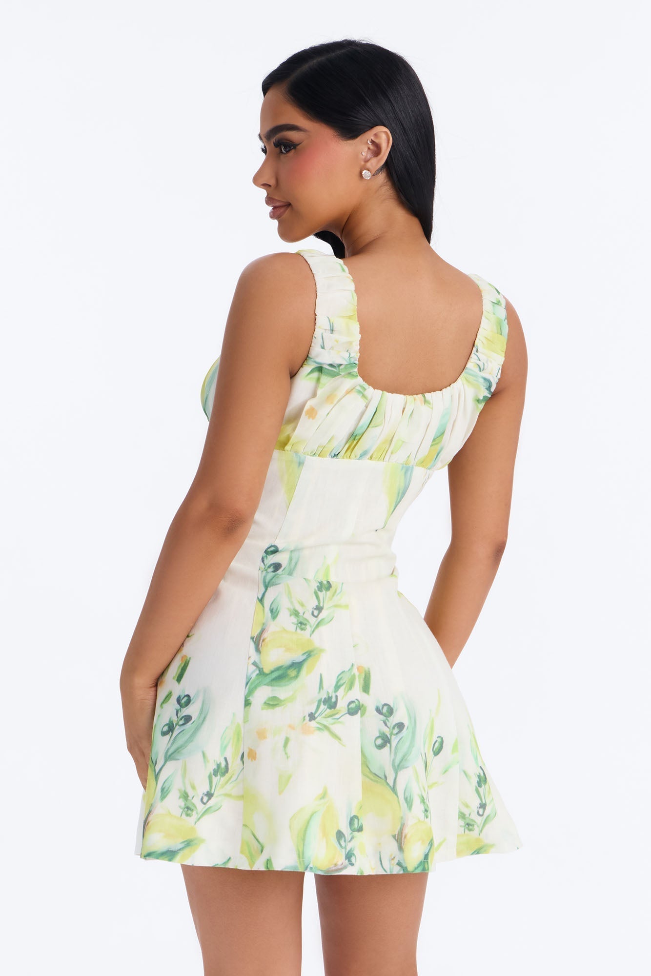 Layla Floral Sleeveless Mini Dress - Yellow/combo