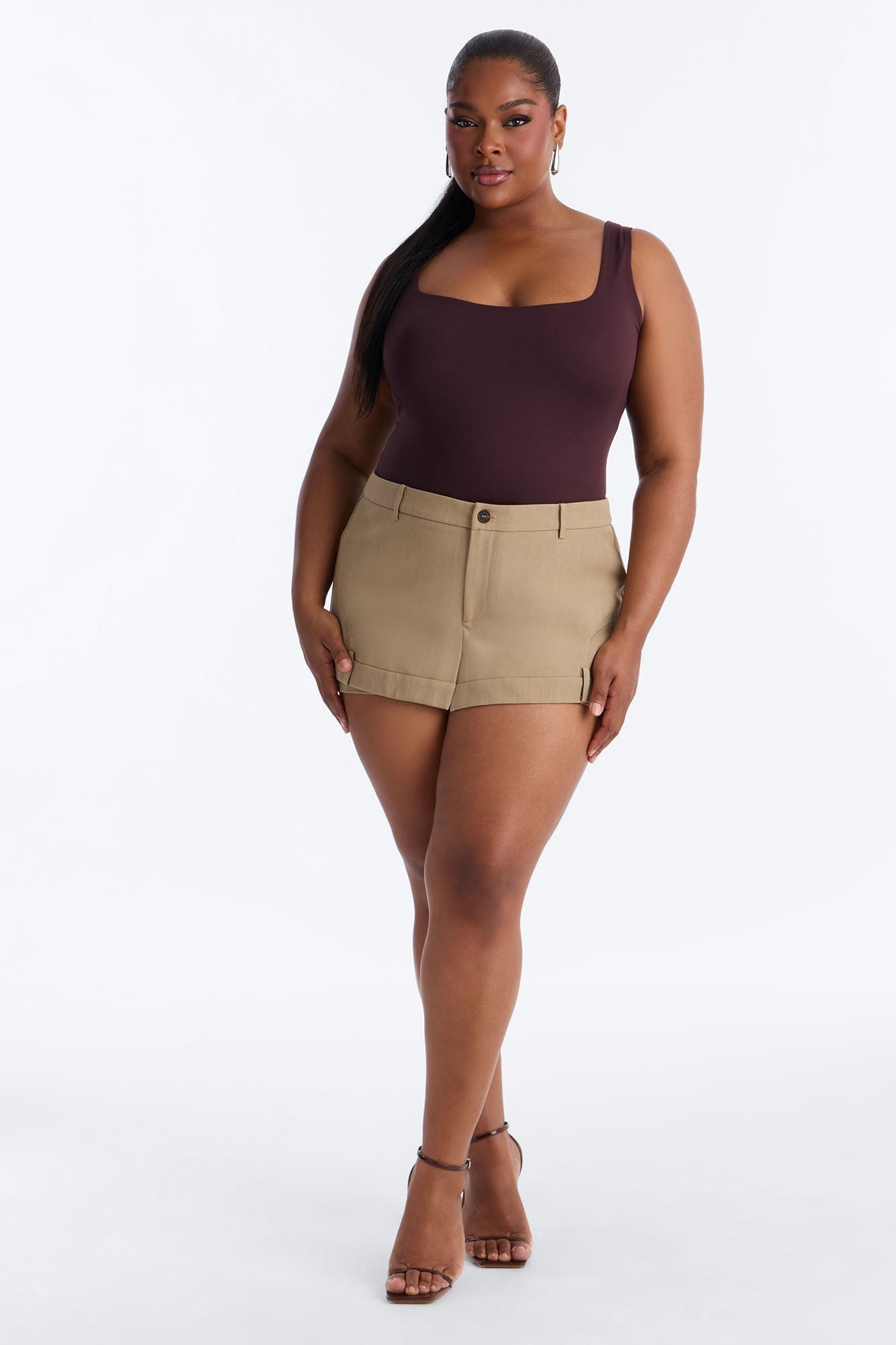 Take Notes Crepe Peekaboo Skort - Khaki