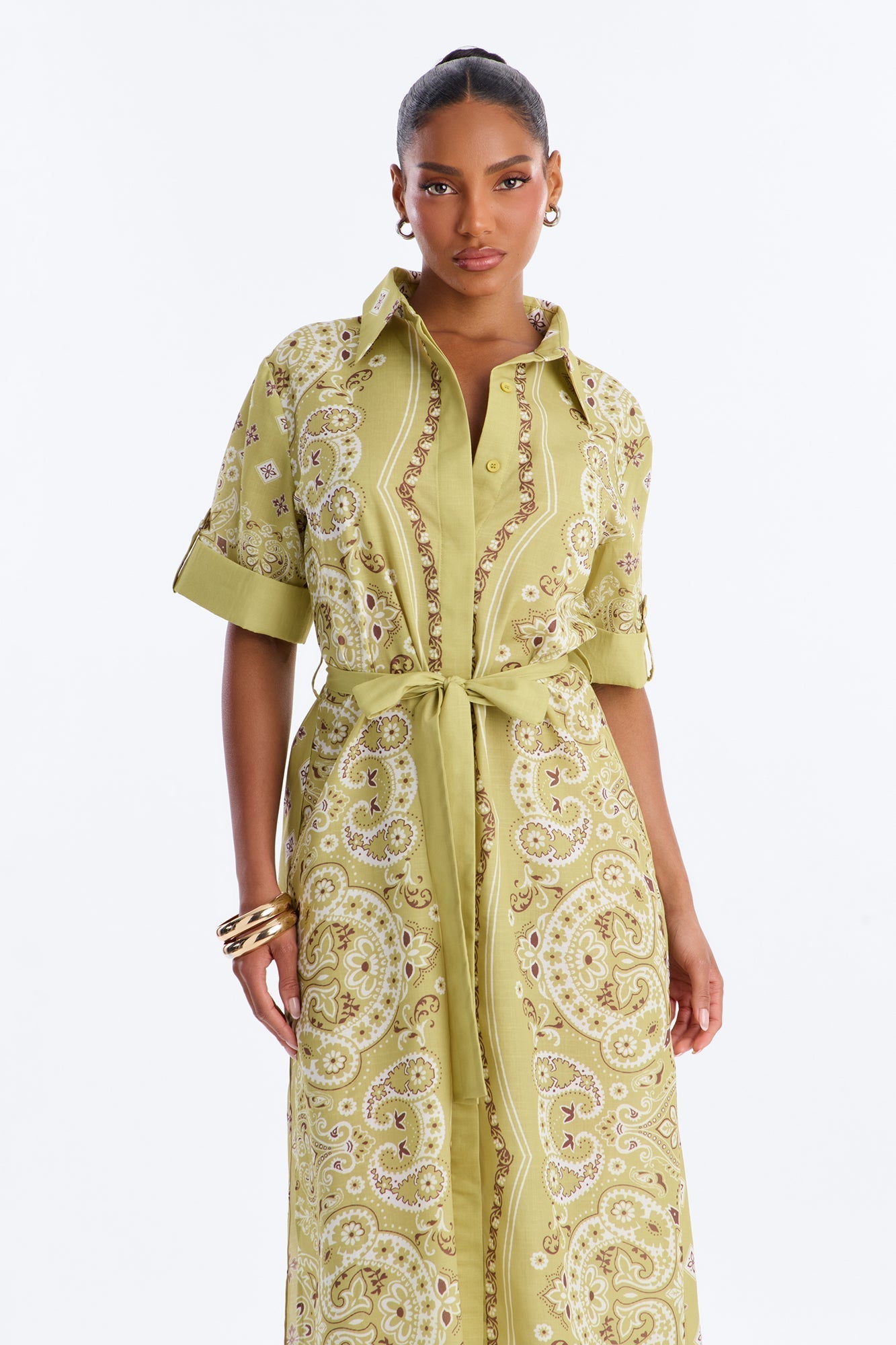 Coastal Mindset Paisley Maxi Dress - Green/combo