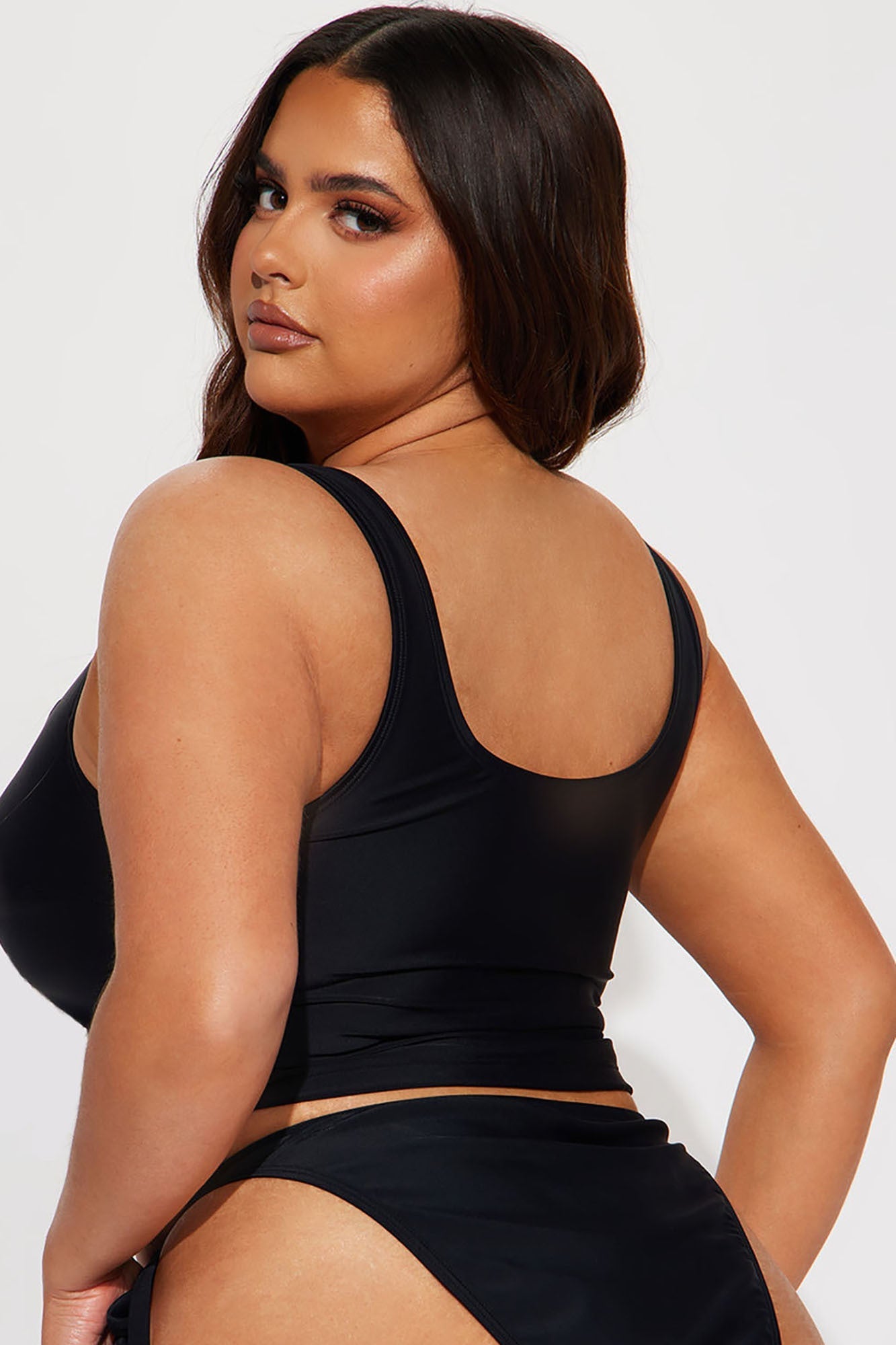 Maui Mix And Match Tank Shirt Bikini Top - Black