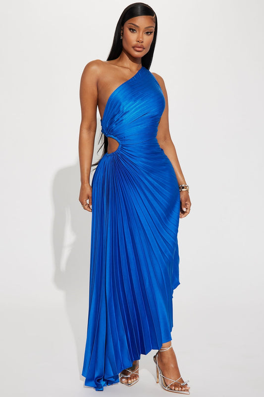 Athena One Shoulder Maxi Dress - Royal