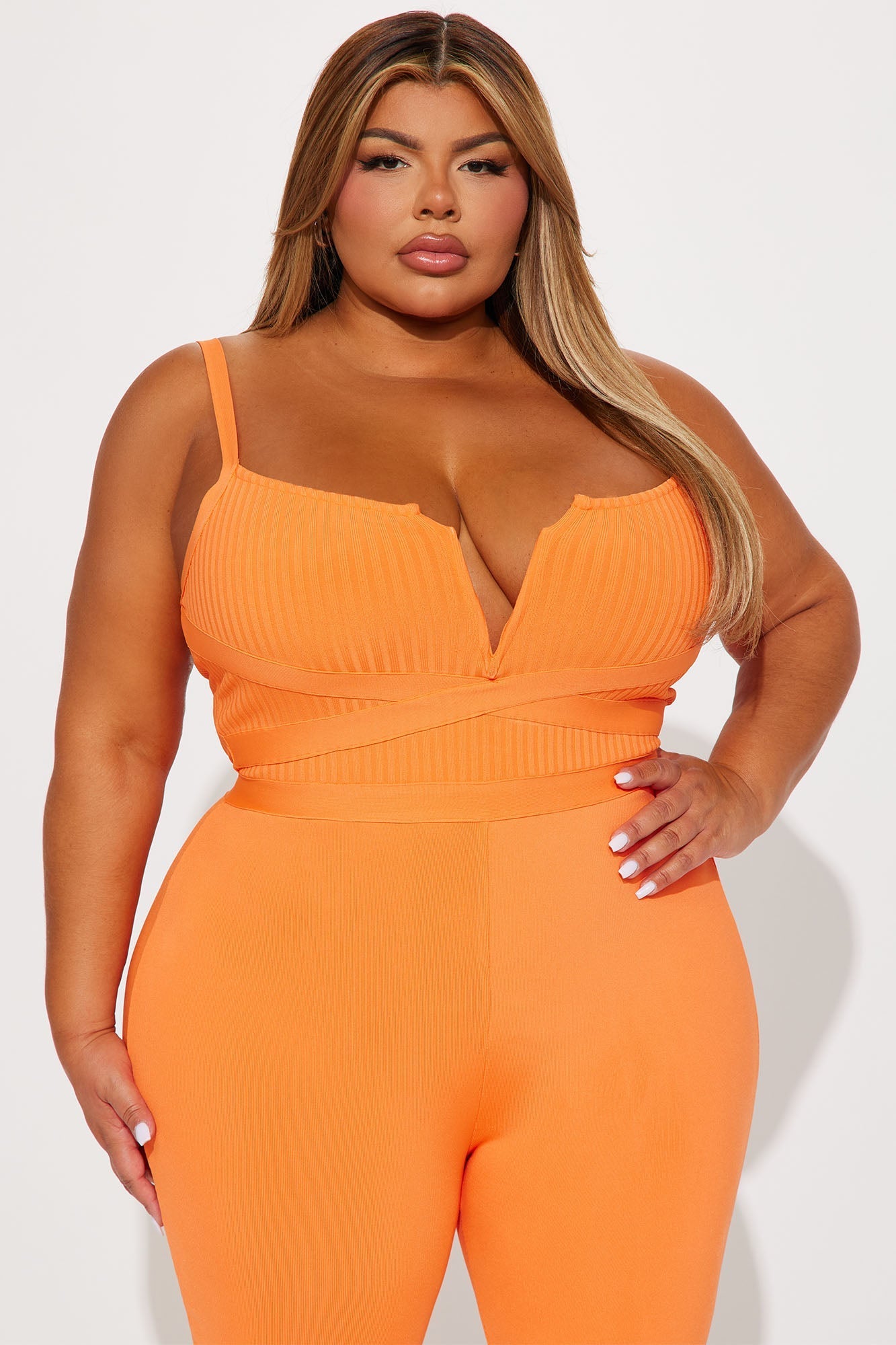 Misty Bandage Jumpsuit - Orange