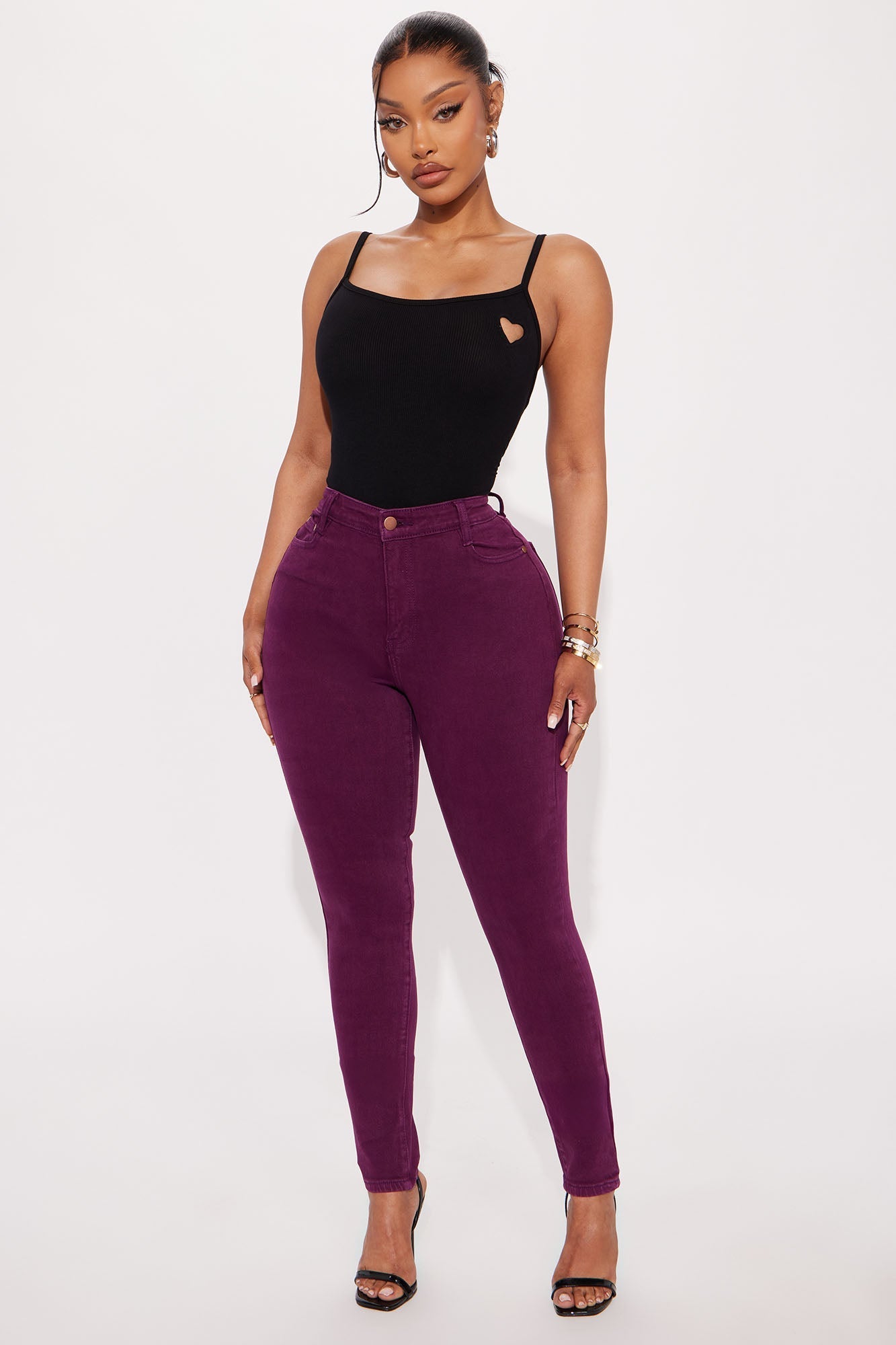 Heart Break Ribbed Bodysuit - Black