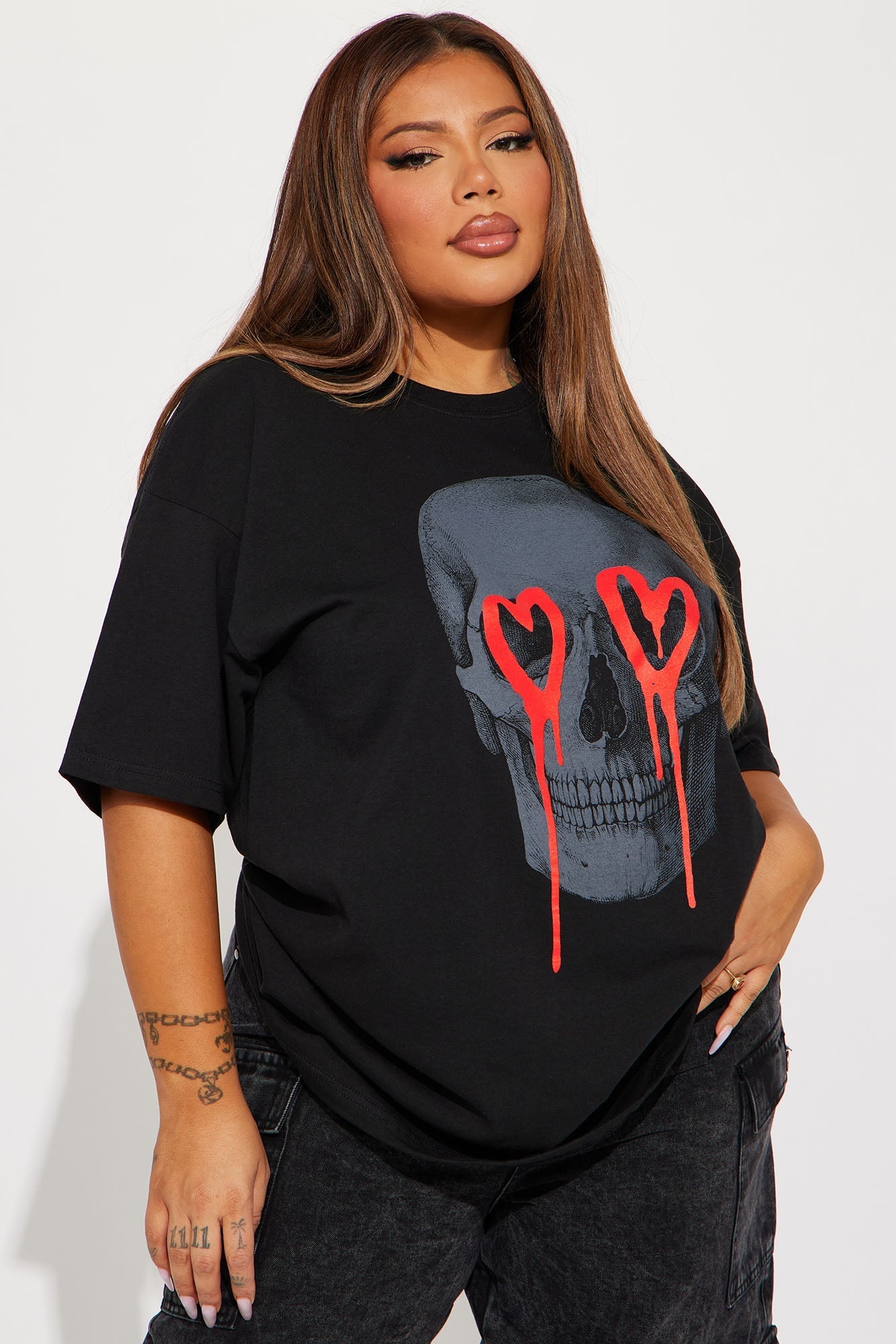 Eternal Love Skull Tshirt - Black