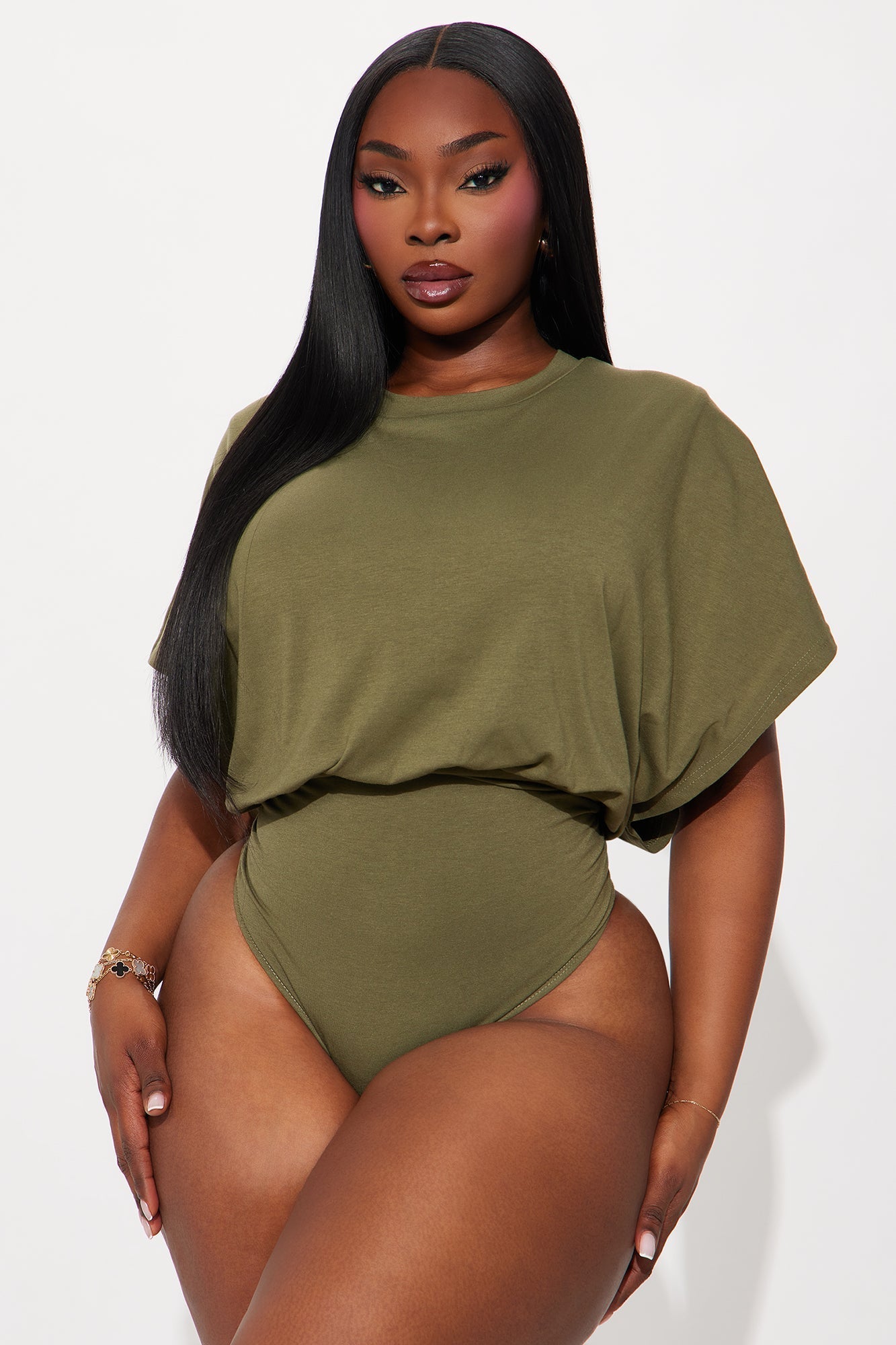 Weekend Plans Short Sleeve Bodysuit - Olive