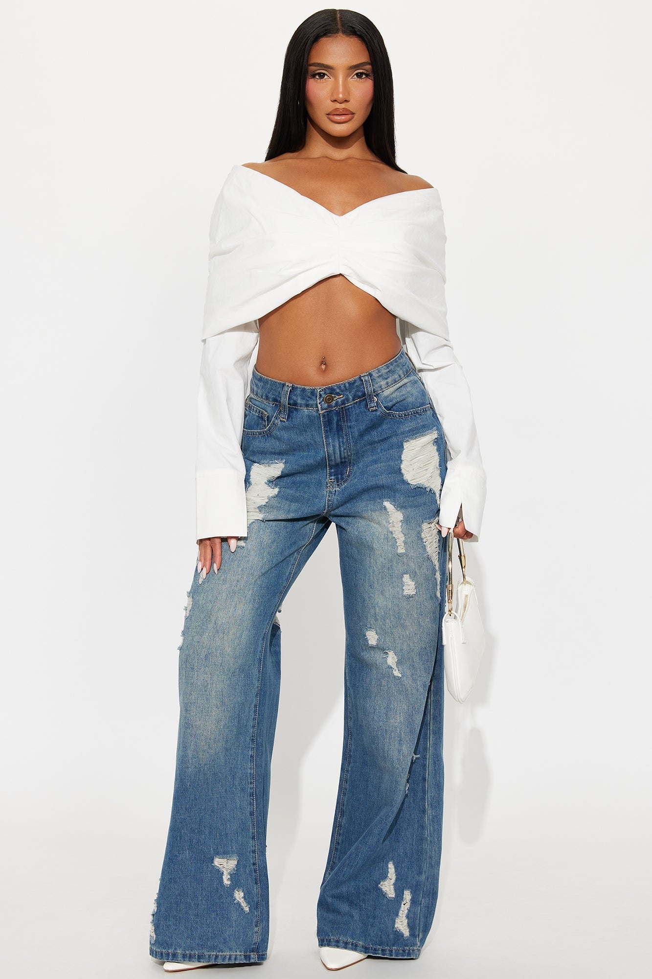 Alina Off Shoulder Blouse - White