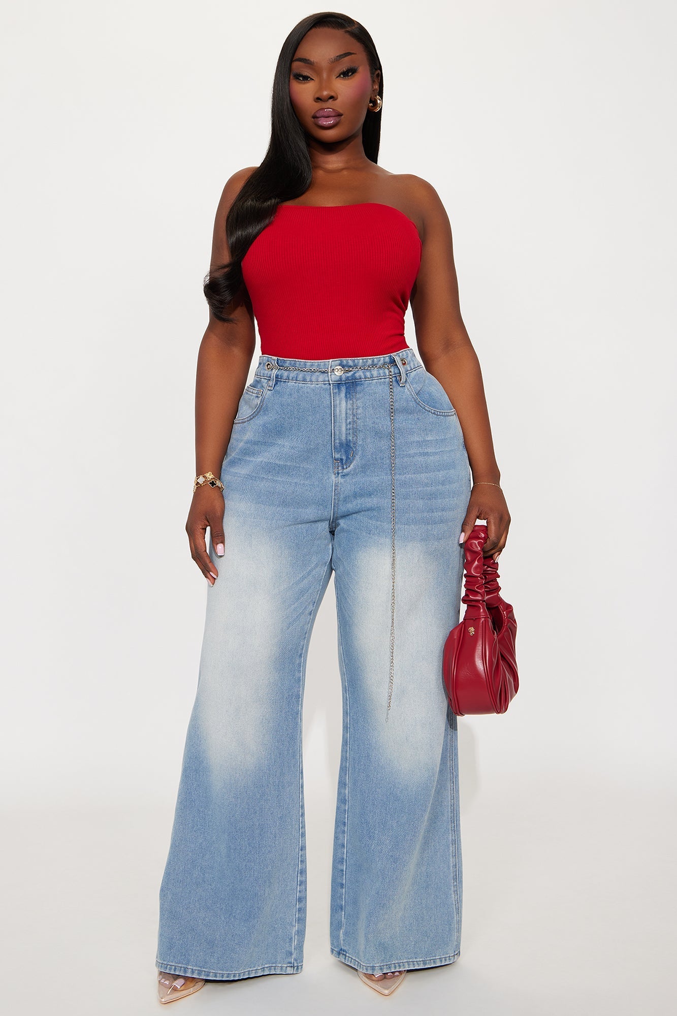 Demi Double Lined Tube Bodysuit - DarkRed