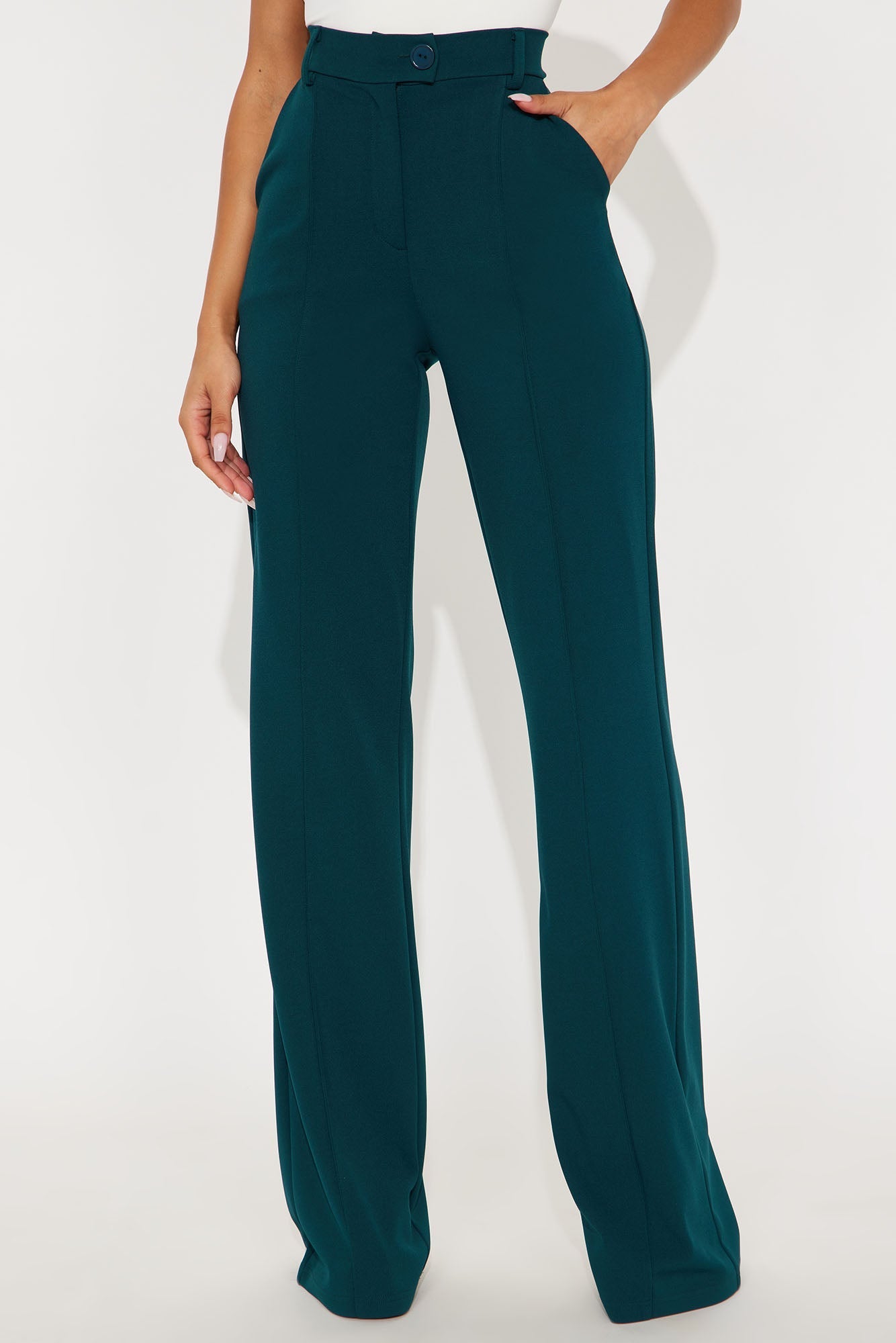 Tall Heidi Wide Leg Trouser Pant - Hunter
