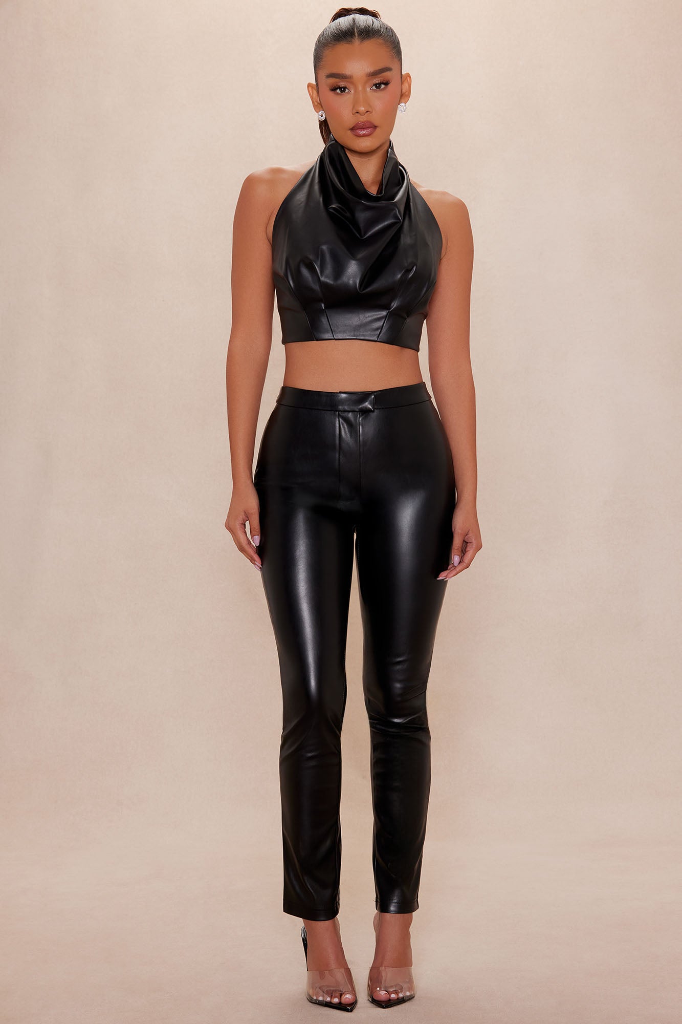 Kendra Faux Leather Skinny Pant - Black