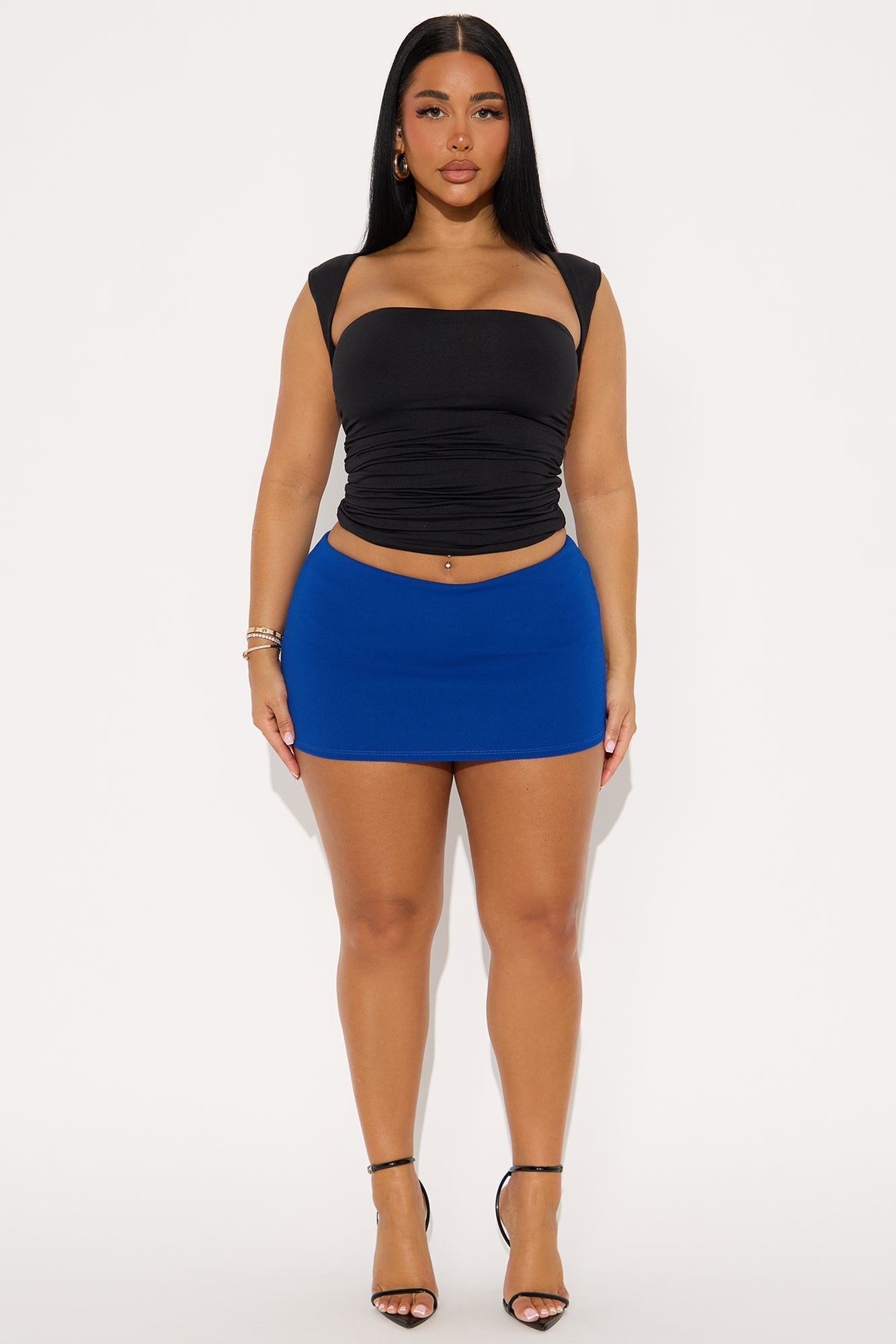 Mia Crepe Micro Mini Skort - CobaltBlue
