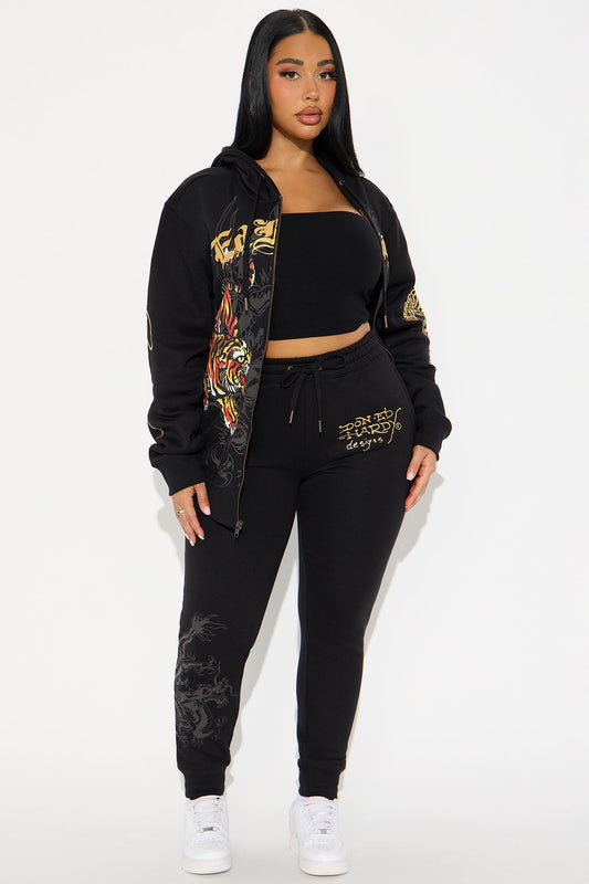 Ed Hardy Deja Vu Tiger Jogger - Black