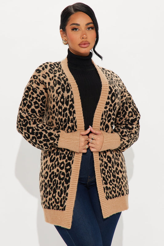 On The Wild Side Leopard Cardigan - Brown/combo