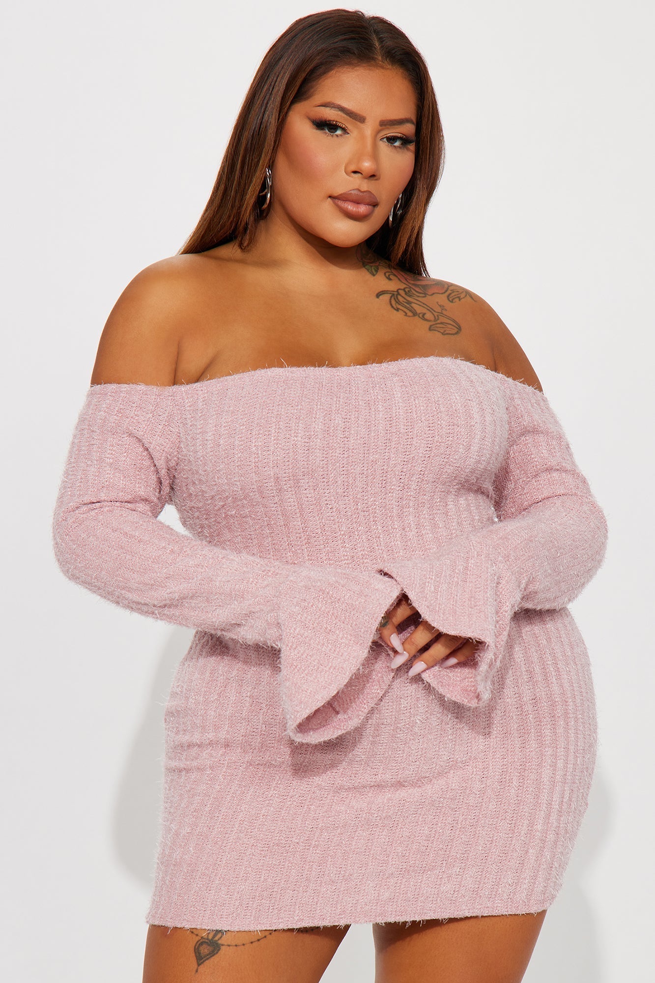 Mile High Sweater Mini Dress - Mauve