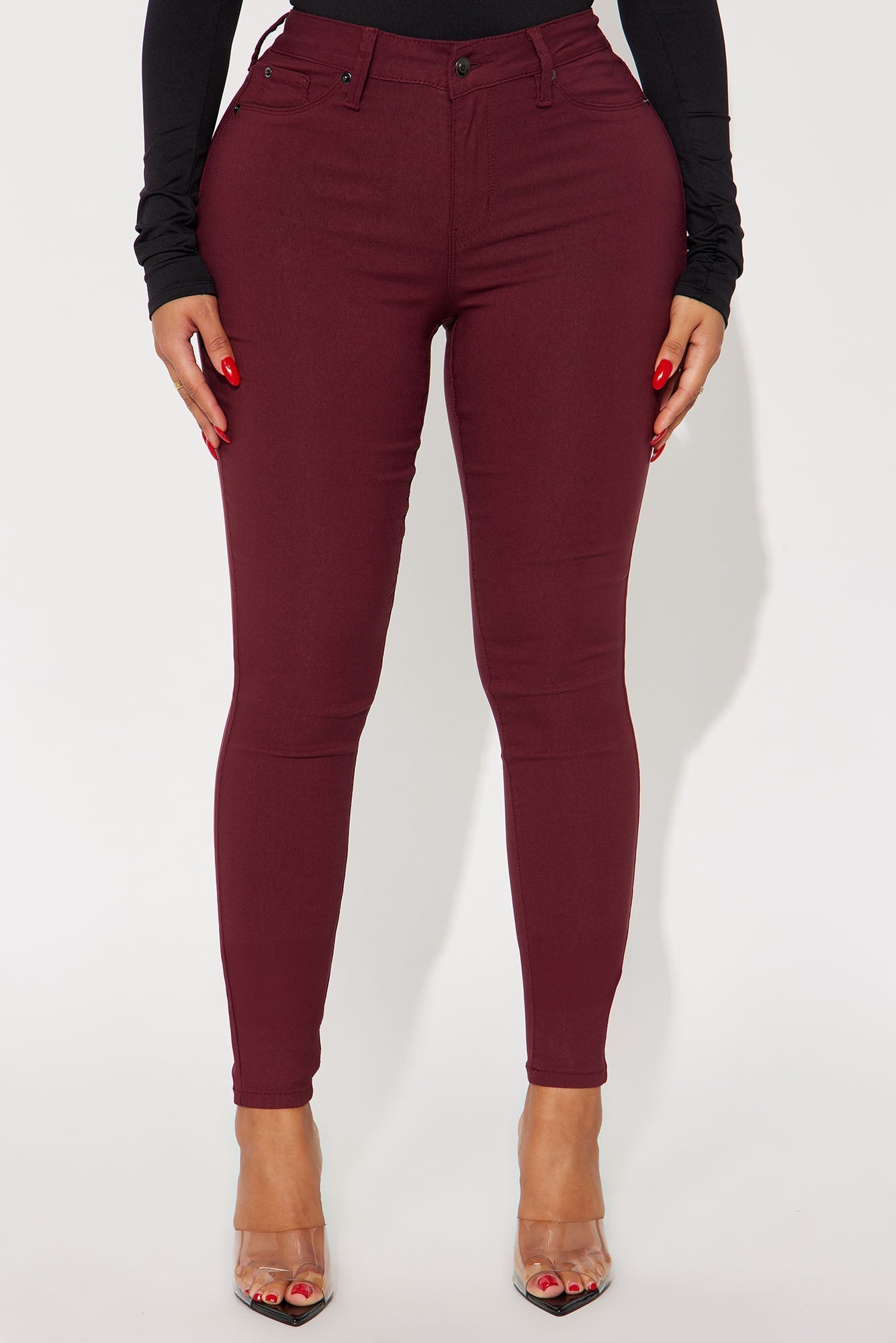 Hyperstretch Skinny Pants - Wine
