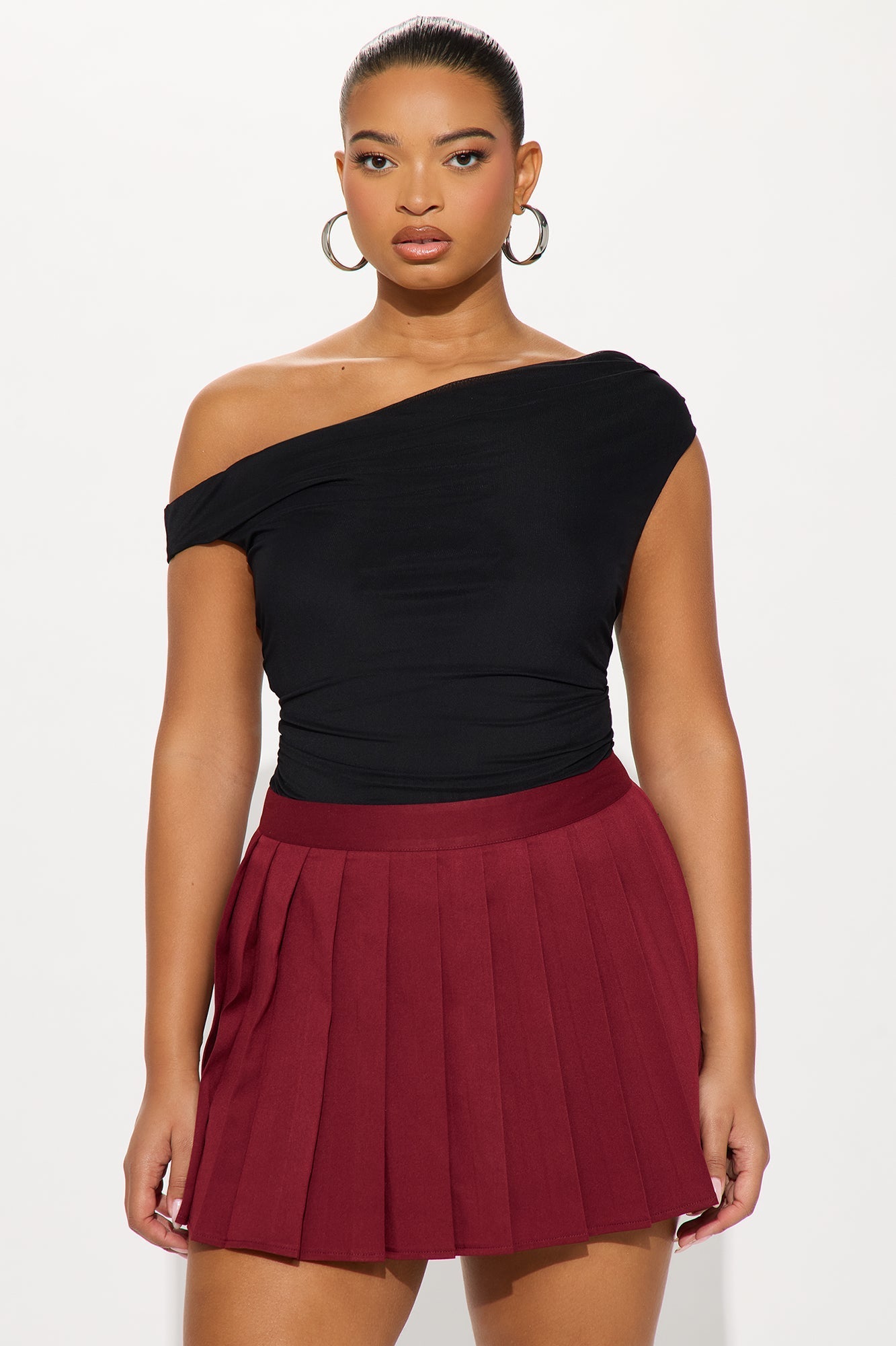 Vivienne Mesh Solid Bodysuit - Black