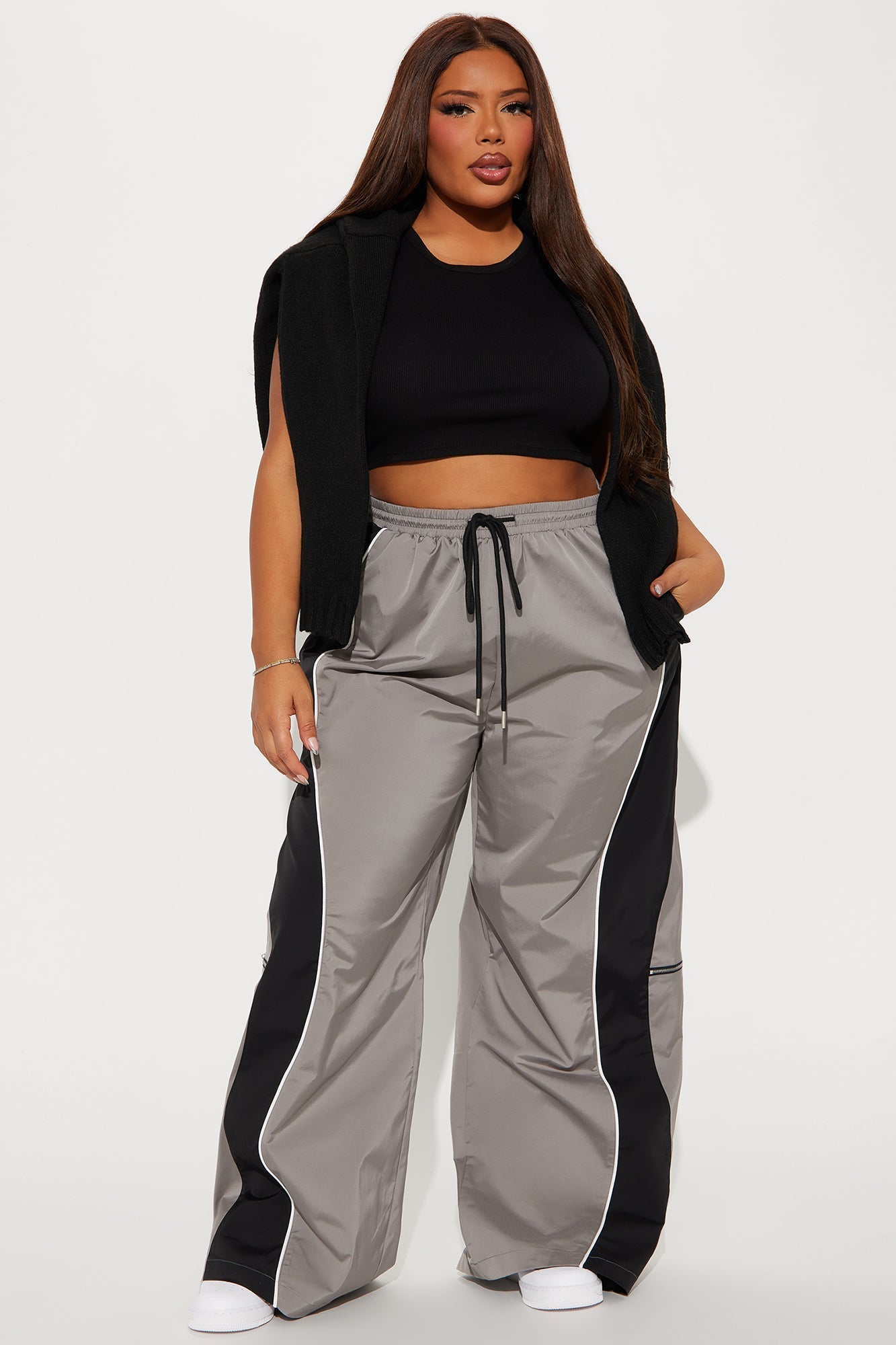 Nothing Less Windbreaker Track Pant - Charcoal/combo