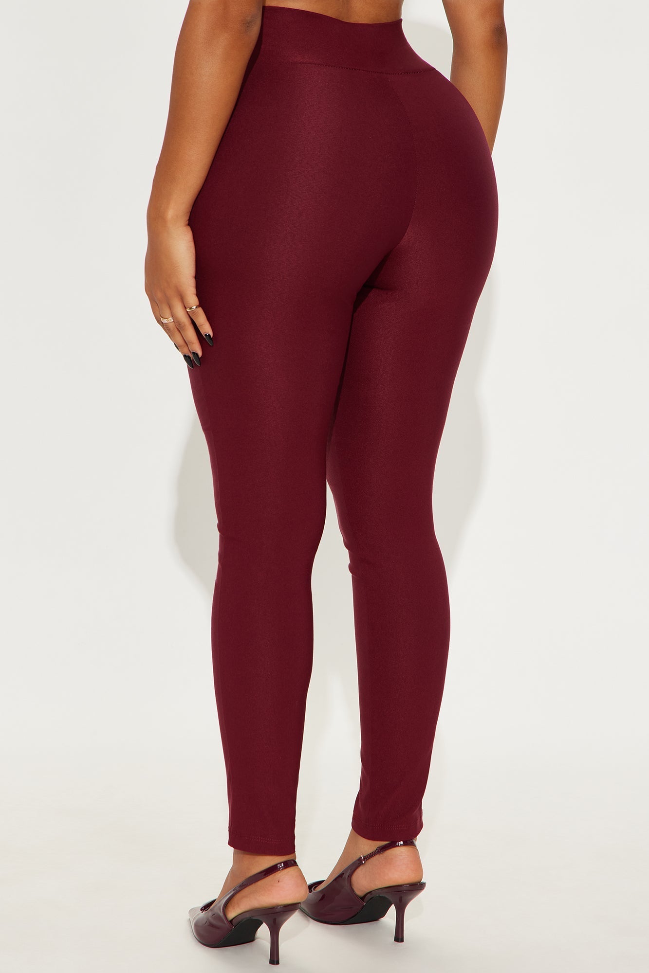 Venetian High Rise Pants - Burgundy