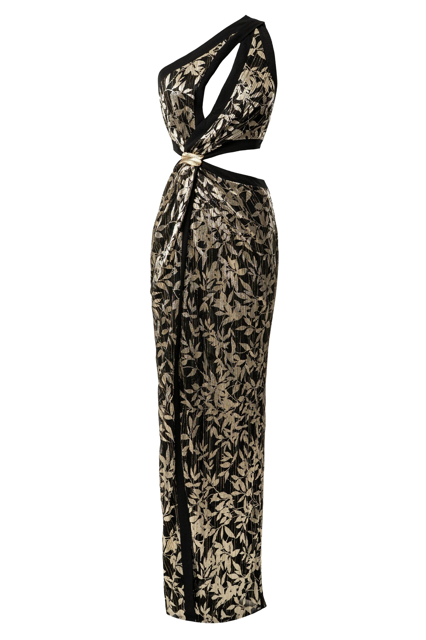Black One Shoulder Keyhole Dress