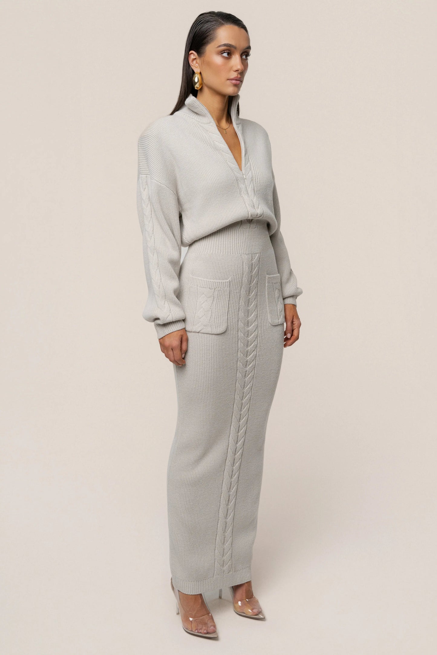 Stone Cozy Intentions Ribbed Dress