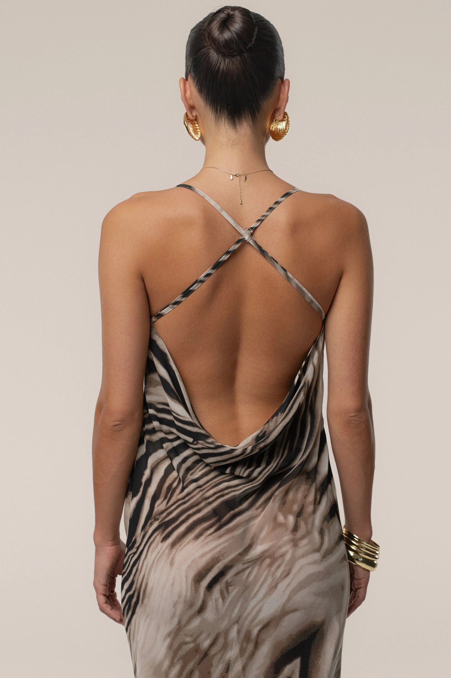 Brown Zebra Print Infinite Journey Maxi Dress